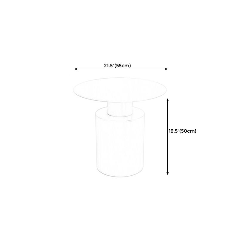 Black/White Pedestal Coffee Table Metal Round Cocktail Table