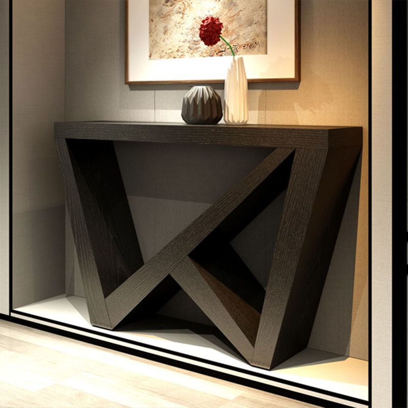 12" W Wood Console Table Mid-Century Modern Rectangle Accent Table for Hall