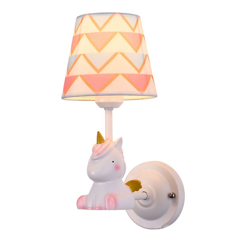 Nordic Style Wall Light Fabric Shade Wall Lamp for Children's Room (Included Doll)