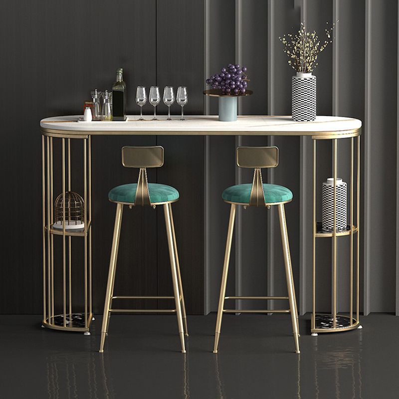 Contemporary Storage Bistro Accent Dining Table Indoor Double Pedestal Patio Bar Table