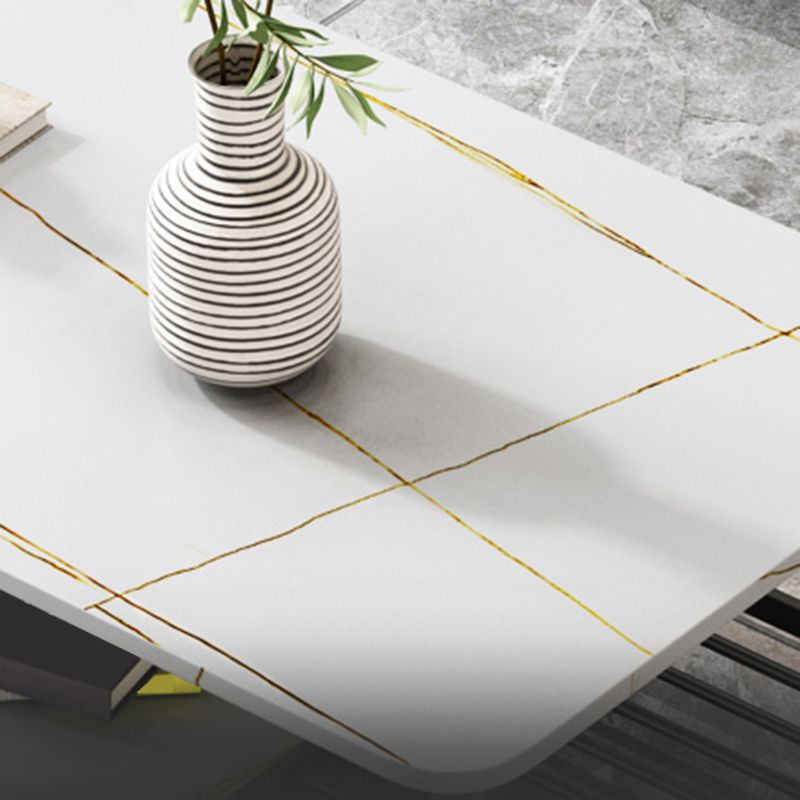 Glam Frame Coffee Table Slate Rectangular Coffee Table for Living Room