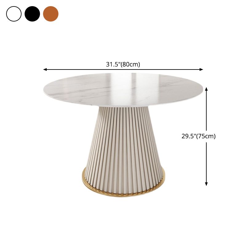 Mesa de comedor redonda de piedra sinterizada, mesa de comedor tradicional de lujo para el hogar