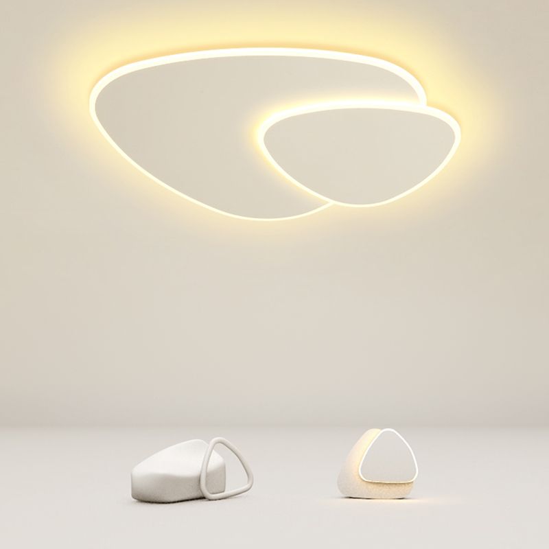 Plafonnier LED oblong blanc en fer forgé de simplicité moderne avec abat-jour en acrylique