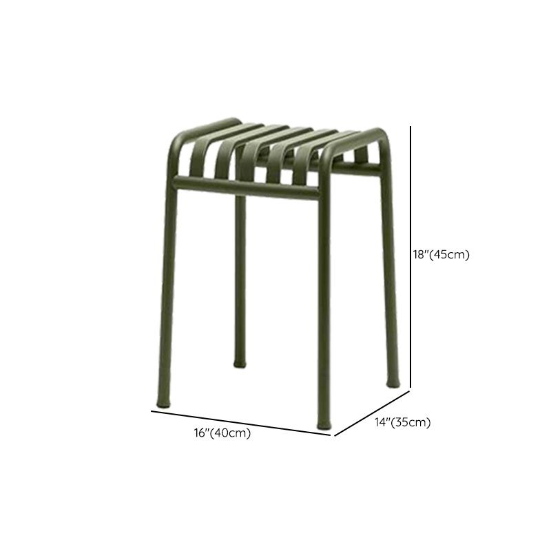 Industrial Metal Outdoor Bistro Chairs Open Back Dining Chairs in Green