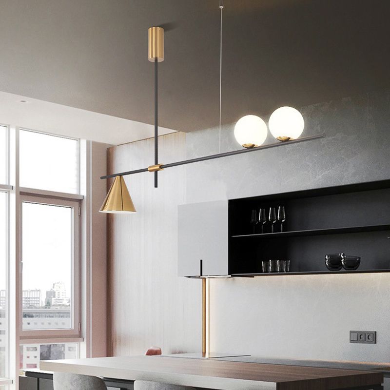 3/4/5-Light Modern Golden Ceiling Light Metal Unique Shaded Kitchen Island Lighting