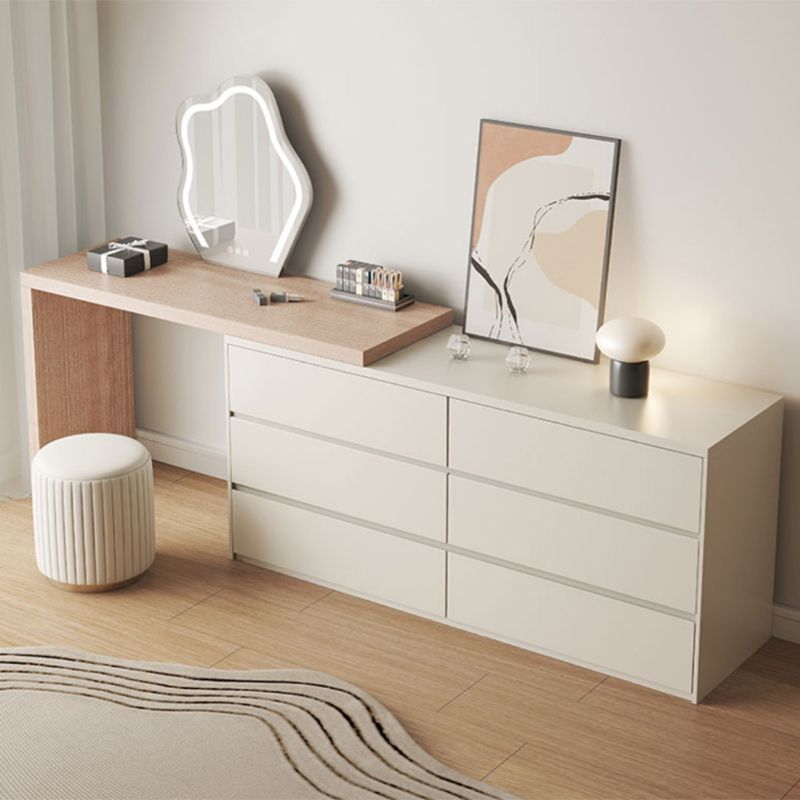Contemporary Solid Wood White With Drawer Bedroom Makeup Vanity Desk
