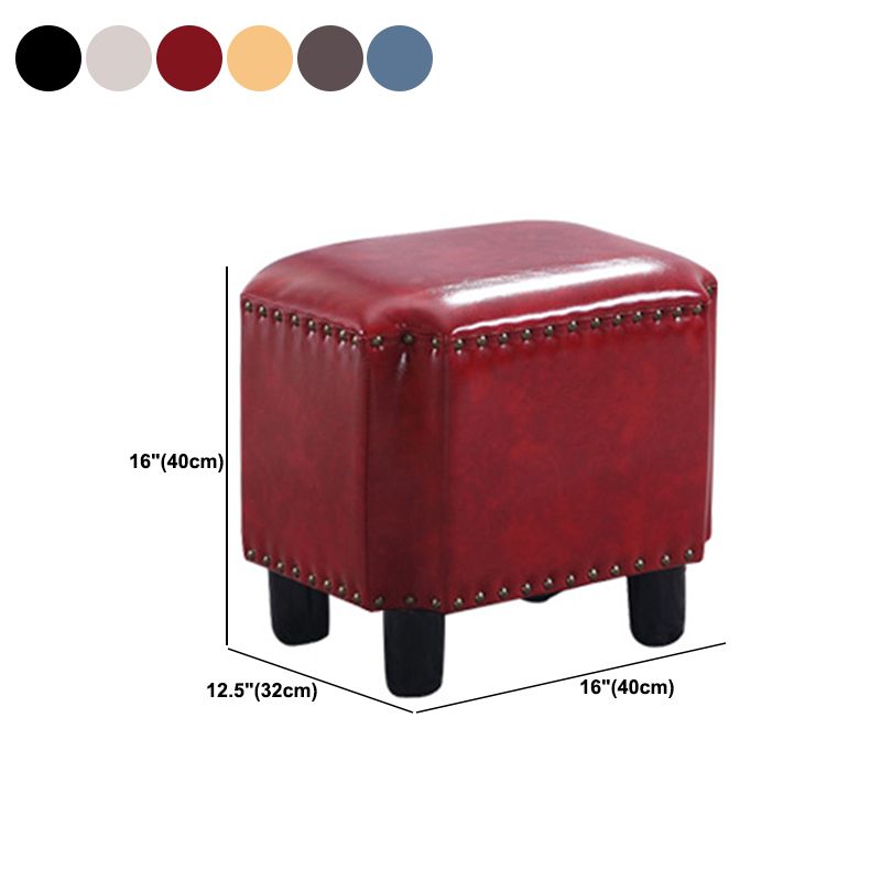 Dark Brown Modern Standard Leather Stain Resistant Rectangle Indoor Standard