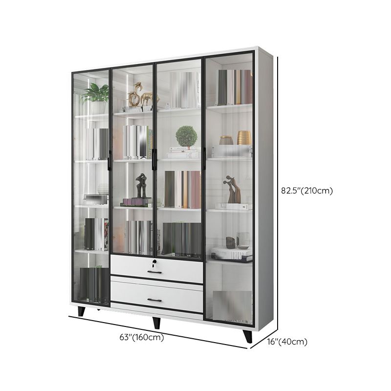 Contemporary Bookcase Closed Back Engineered Wood Bookshelf for Bedroom