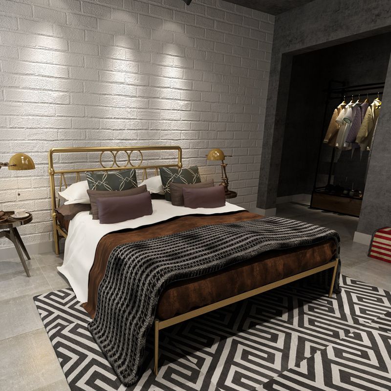 43.3" Tall Bed with Headboard Low Profile Bed with Metal Legs