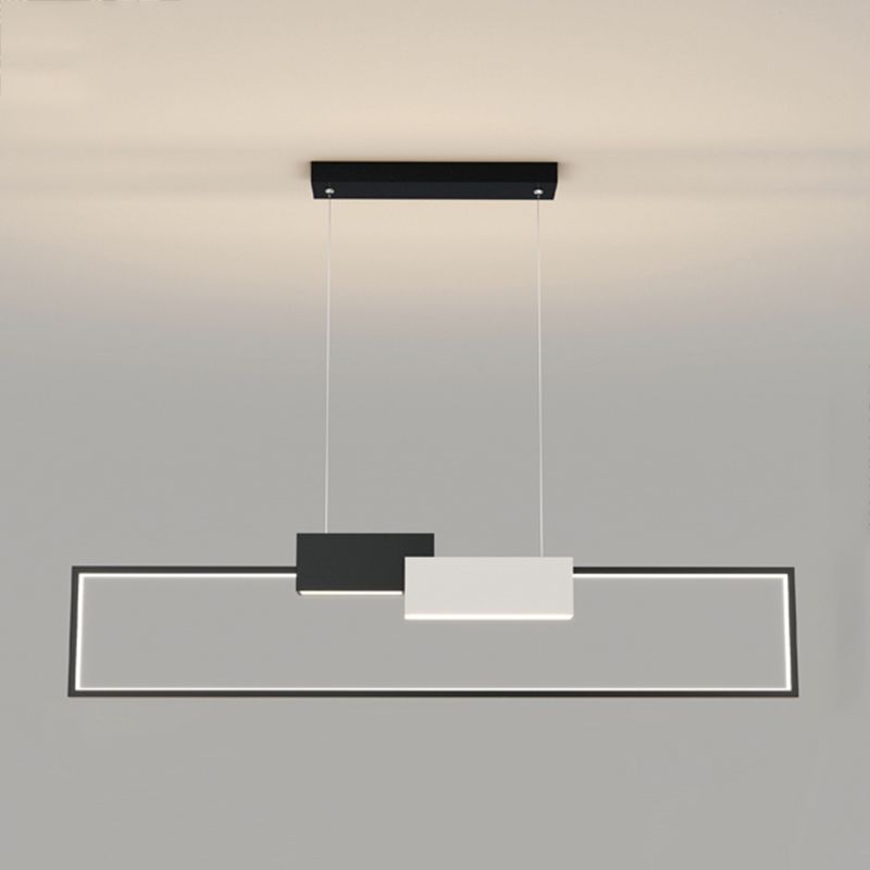 Luces colgantes de forma de rectángulo de estilo contemporáneo accesorios de iluminación de metal