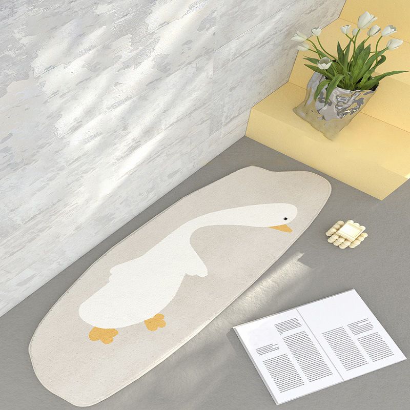 Apricot Simple Rug Polyester Duck Indoor Rug Non-Slip Backing Rug for Sitting Room