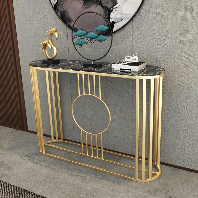 Glam Accent Table Antique Finish Sofa Console Table with Shelf