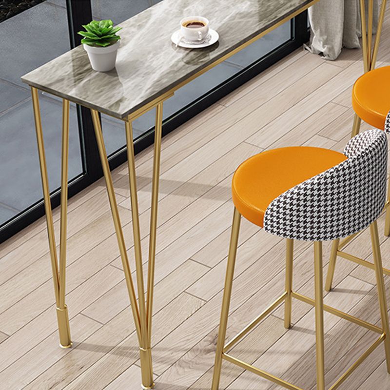 Modern Bar-Height Table Stone Top Bistro Table for Patio Use