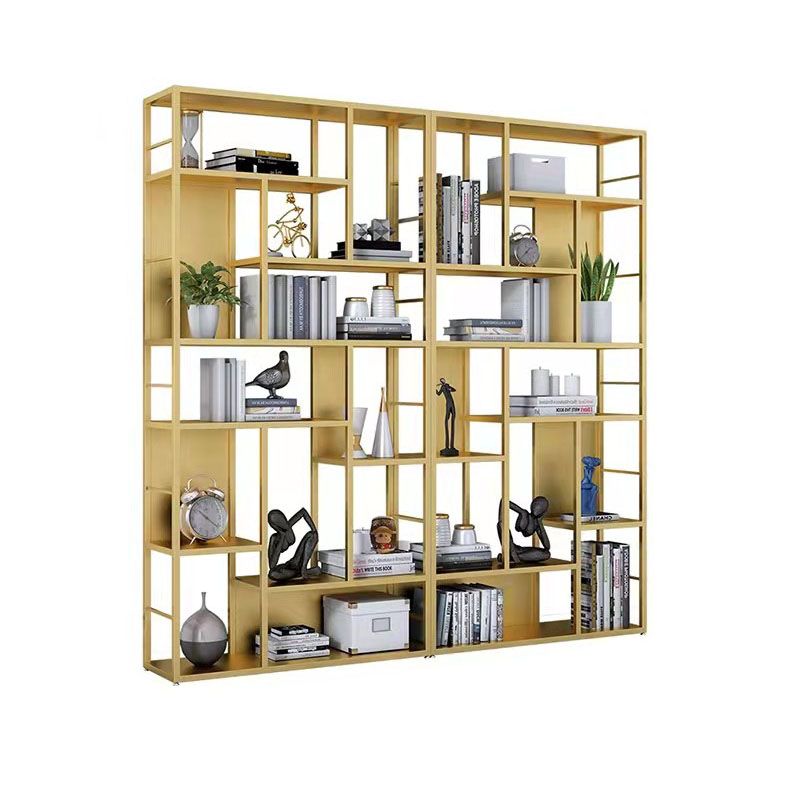 Modern Metal Bookcase Open Shelf Bookshelf for Living Room 79" H X 12" W