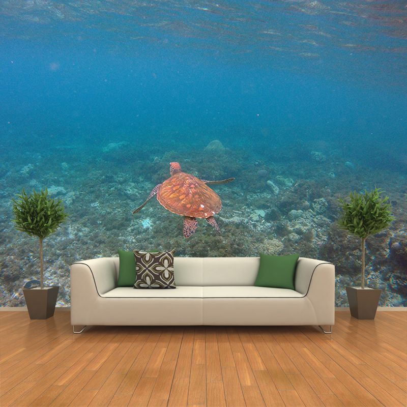 Tropical Beach Style Seabed Mural Mildew Resistant Room Wall Covering