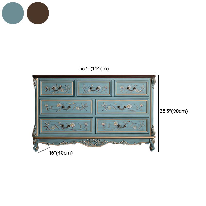 Traditional Style Wooden Storage Chest with Drawers for Bedroom