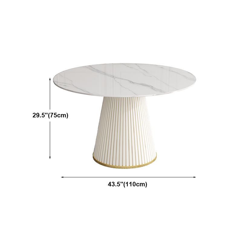 Mesa de comedor de piedra redonda muebles casuales de pedestal de lujo tradicional