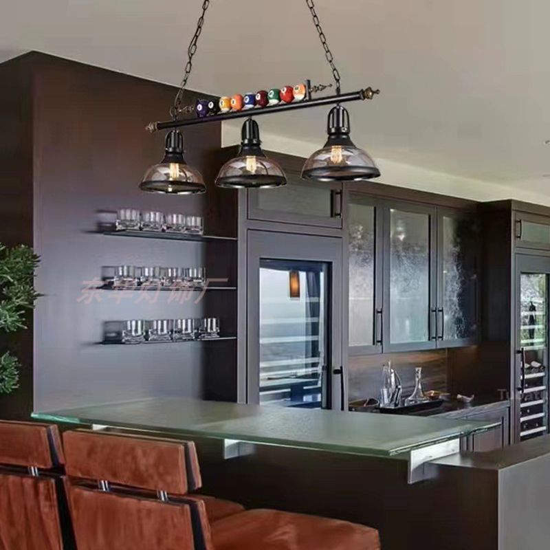 Industrial Style Hanging Lamp Bowl Shape Island Light Fixture for Bar (Included Balls)