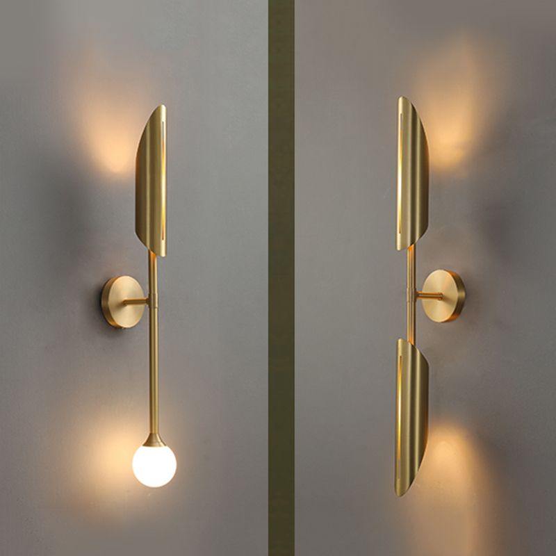 Nordic Modern Copper Wall Light Fixture Armed Sconce Light for Living Room