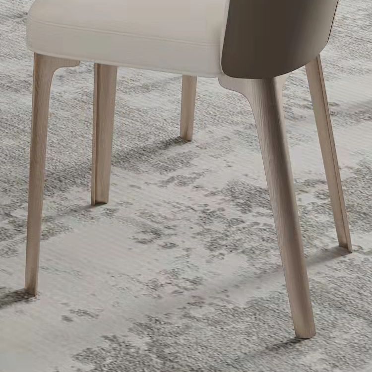 Sillas de comedor de cuero sin brazos con respaldo sólido escandinavo de lujo para cocina