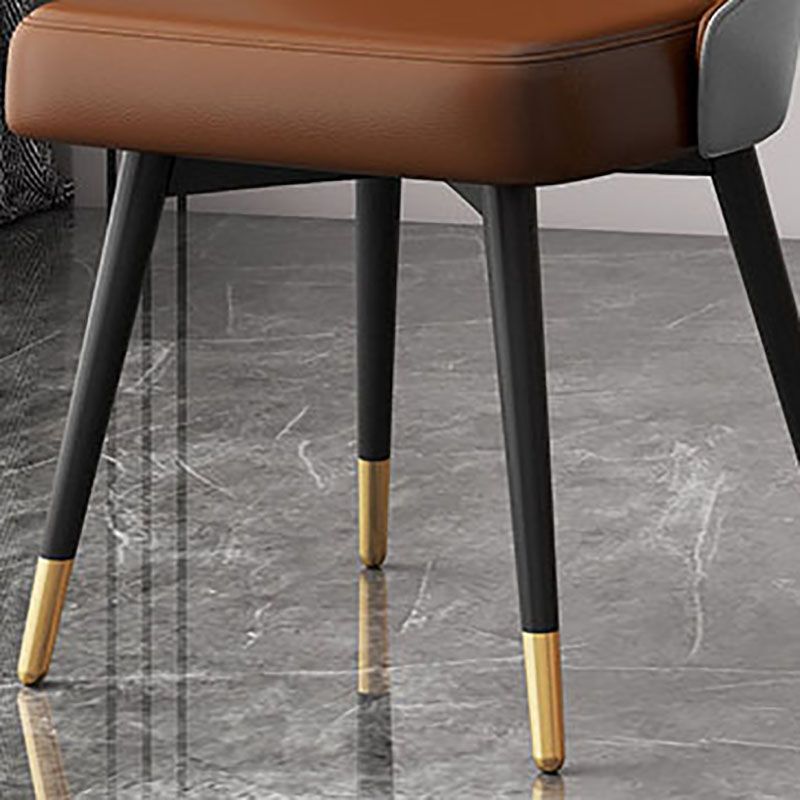 Chaises de salle à manger sans bras à dossier solide de style nordique, chaises de salle à manger en Faux cuir