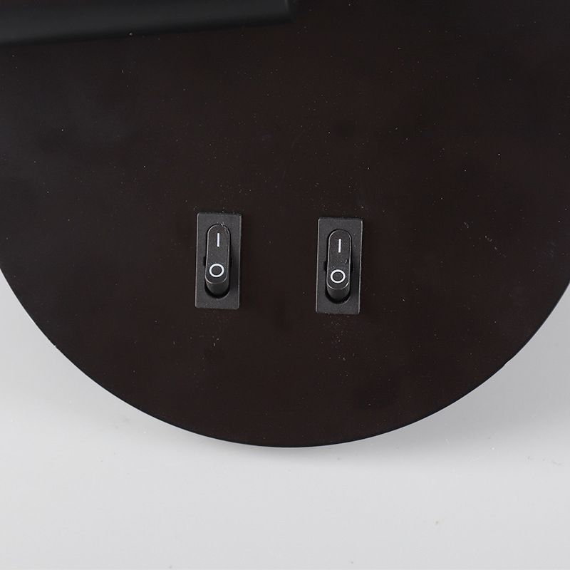 1 Light Round Wall Sconces Modern Style Metal Wall Mounted Reading Lights