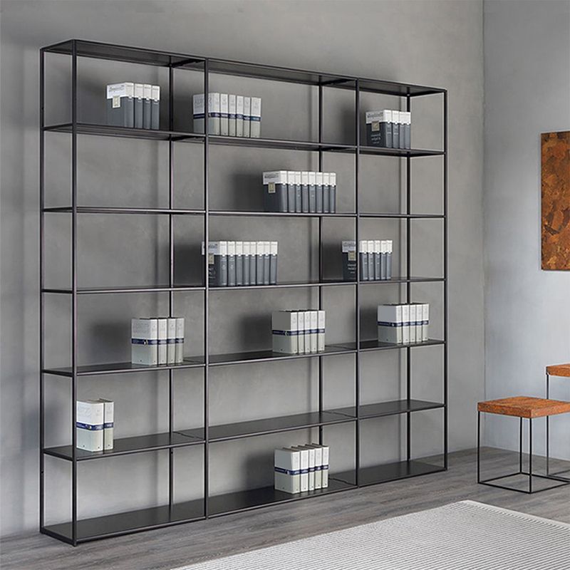 Rectangle Open Back Bookshelf Industrial Etagere Storage Bookcase