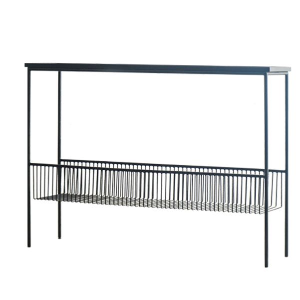 Iron Modern Accent Table 33.86-inch Tall Console Table with Shelves