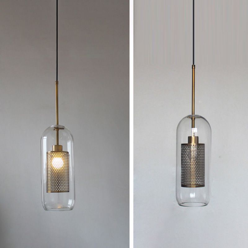 Glasschattierter Lichtkit zeitgenössischer Stil Bronze Anhänger Beleuchtung