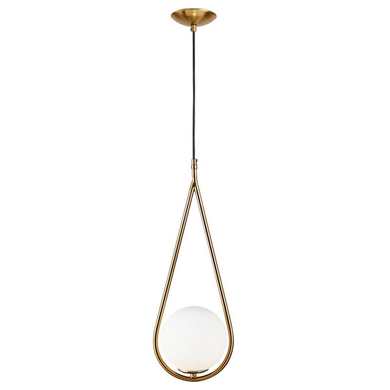 Lampada appesa sferica MODERNA MODERNA 1 Luce Sospensione Sospensione Luce a sospensione con anello di metallo a goccia