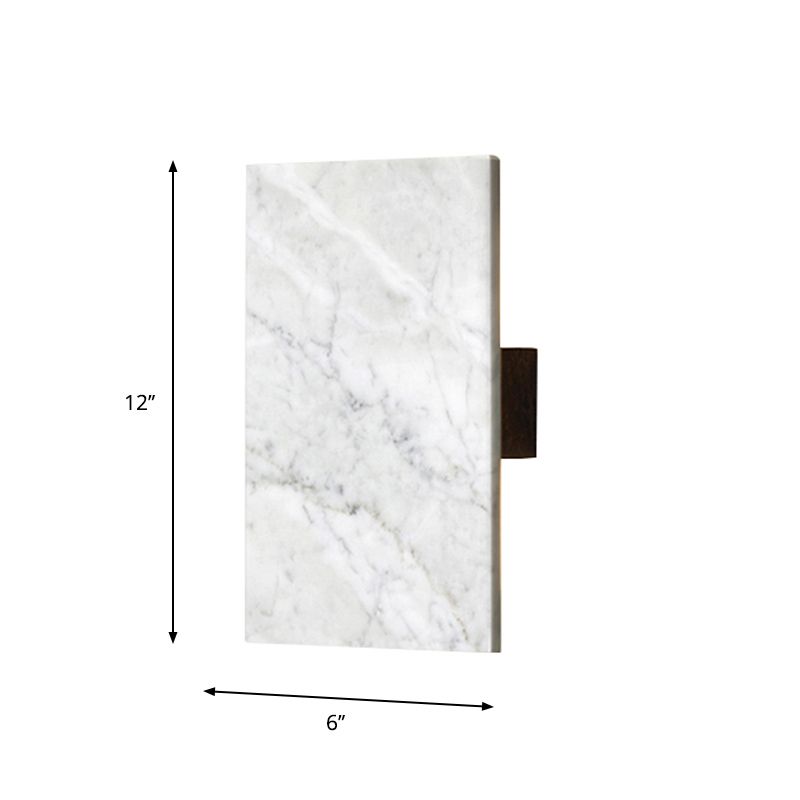 2 lichten bedmuurlicht SCONCE Eenvoudige grijze wand gemonteerd lamp met rechthoekige paneelmarmeren schaduw