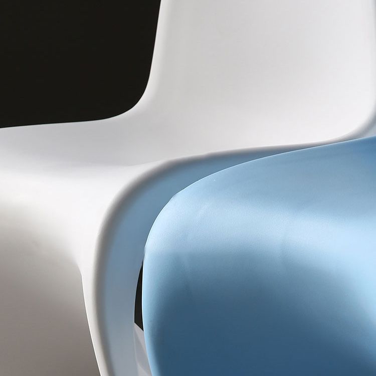 Contemporary Style Plastic Dining Armless Chair Solid Back Side Chair for Home
