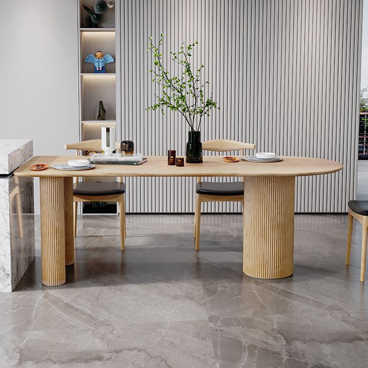 Mesa de comedor contemporánea mesa de madera maciza con 3 patas para el comedor de la cena de cocina