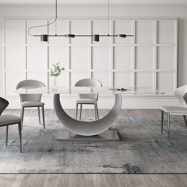 Modern Sintered Stone Top Dining Set Rectangle 1/2/3/4/5/7 Pieces Dining Table Set