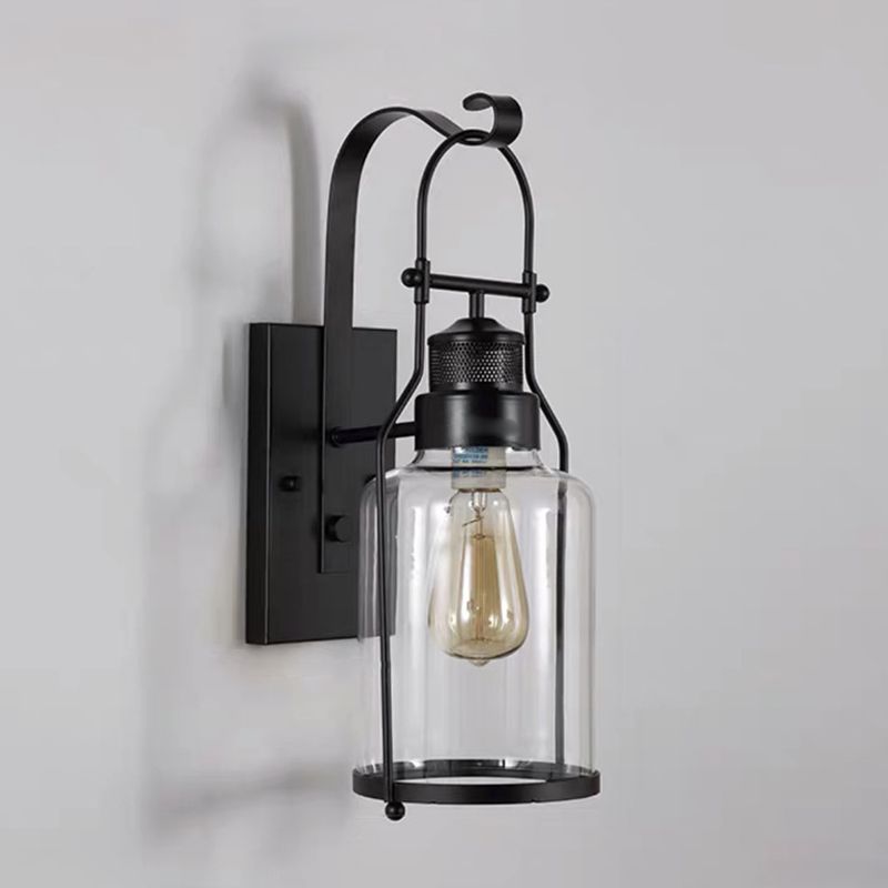 Cylinder Shape Wall Lamp Industrial Style Metal 1 Light Wall Sconce for Living Room