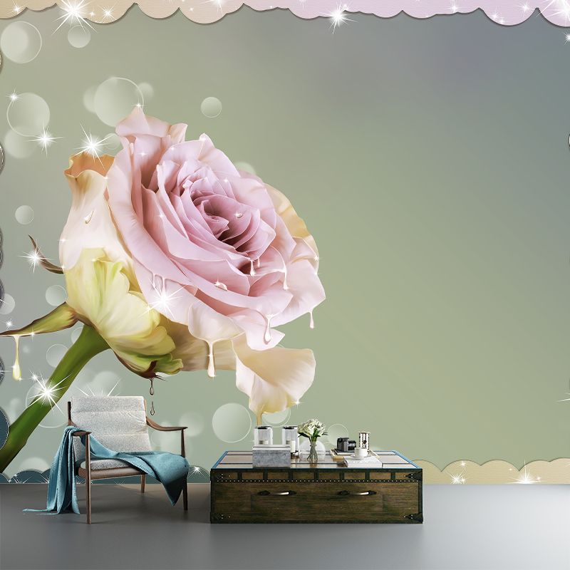 Beautiful Flowers Mildew Resistant Wallpaper Photography Sleeping Room Wall Mural