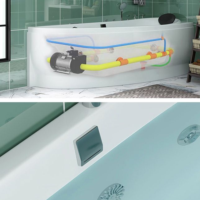 Free Form Bathroom Soaking Bathtub Back to Wall with Drain Tub