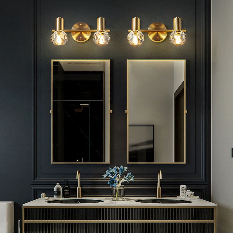 Globe Crystal Mur Murd Lights Modern Mur Mall Éclairage pour la salle de bain