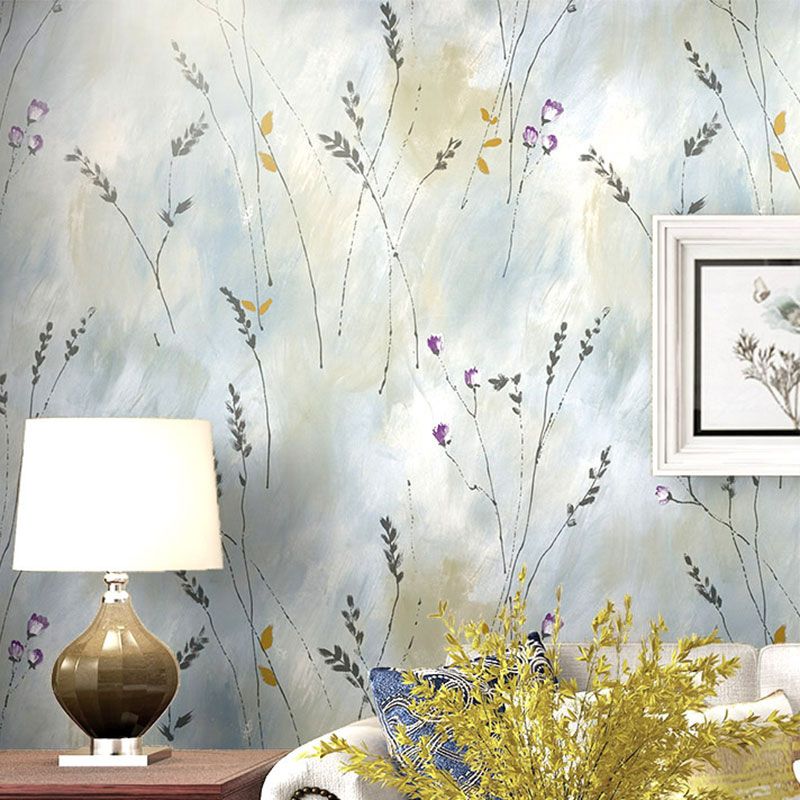 Water-Resistant Floral Design Wallpaper 20.5"W x 33'L Contemporary Wall Covering for Guest Room Decoration