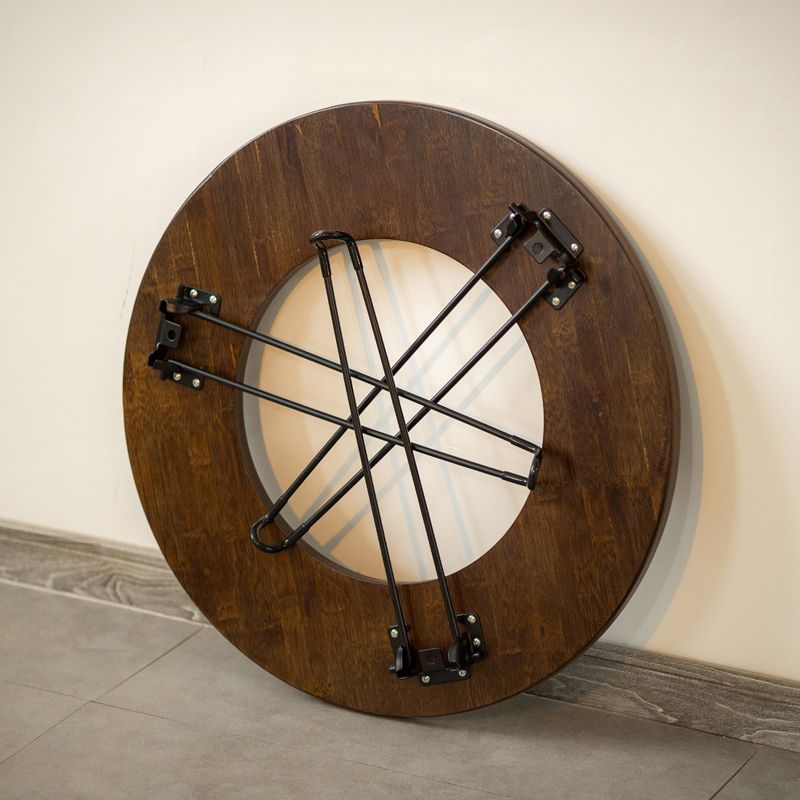 Contemporary Style Round Patio Table in Brown and Black for Home