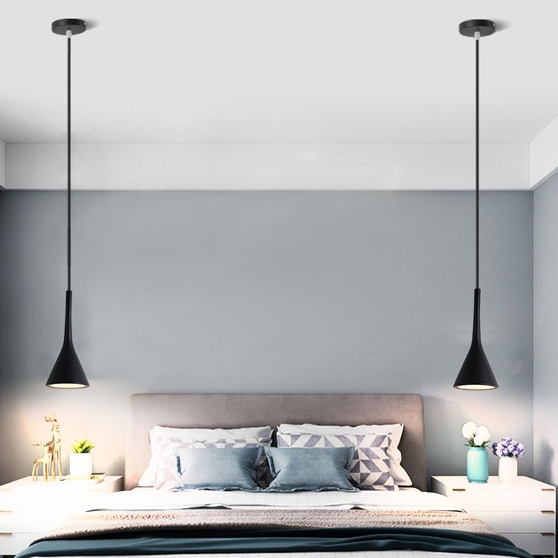 Cone Shape Glass Hanging Light Modern Style 1 Light Hanging Light Fixture