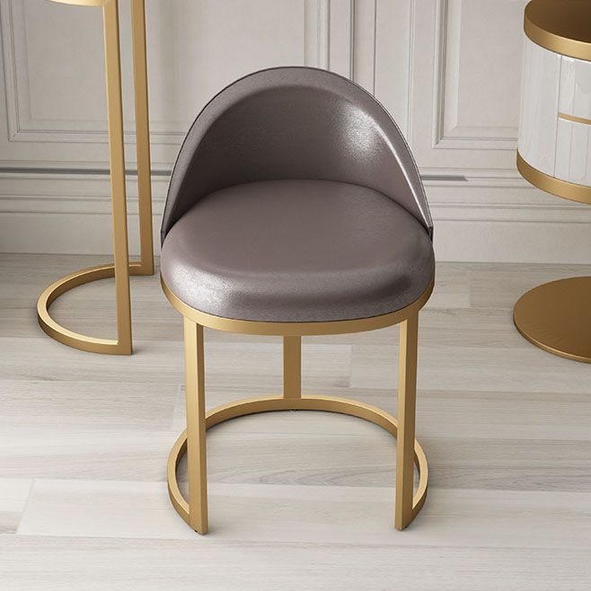 Glam Metal Dining Room Chair Upholstered Armless Dining Chairs for Home Use