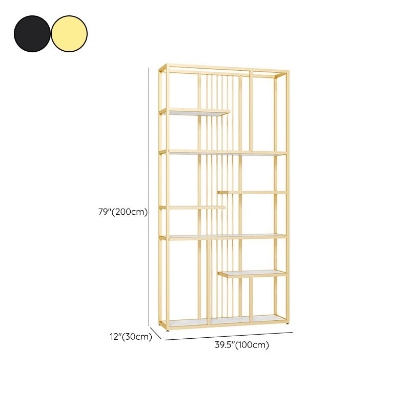 Etagere Contemporary Bookshelf Open Back Metal Bookcase with Shelves