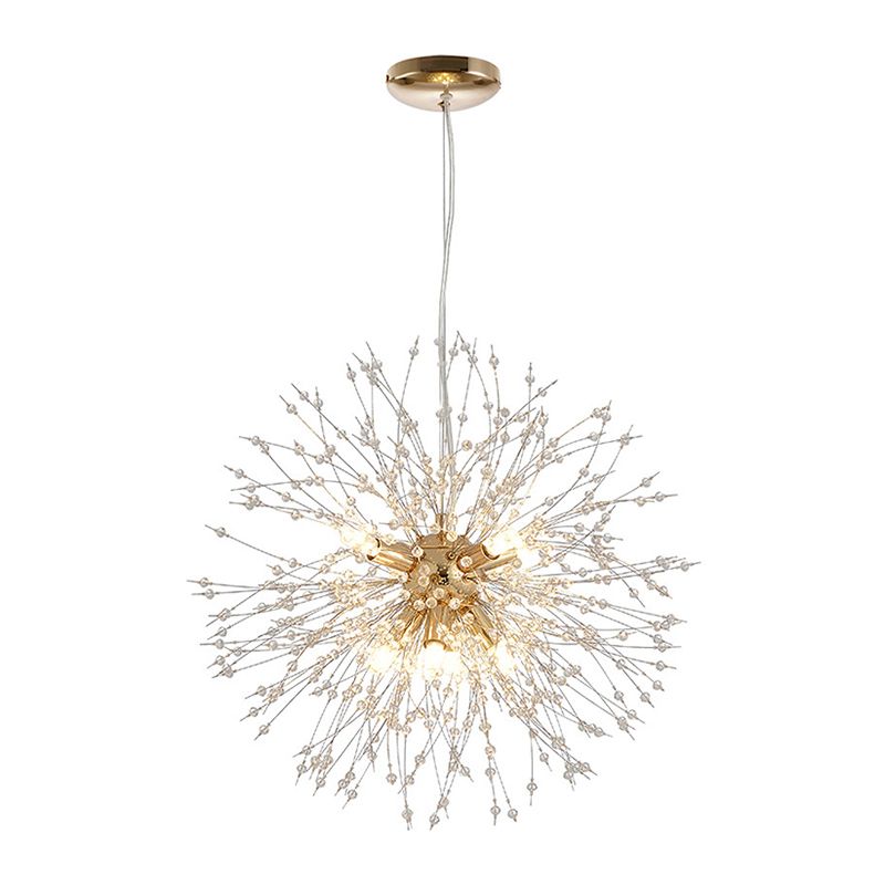 Crystal Dandelion lampadario in stile moderno Multi lampadina lampada sospesa per camera da pranzo camera da letto