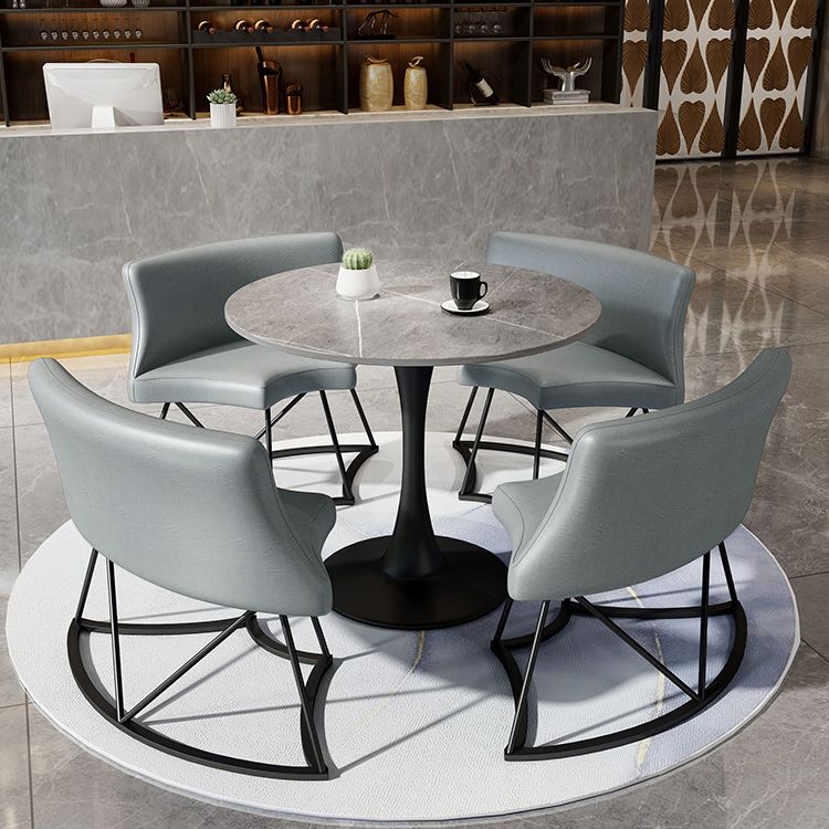 Moderne stijl ronde eettafel gesinterde stenen tafel met tulpbasis voor thuis