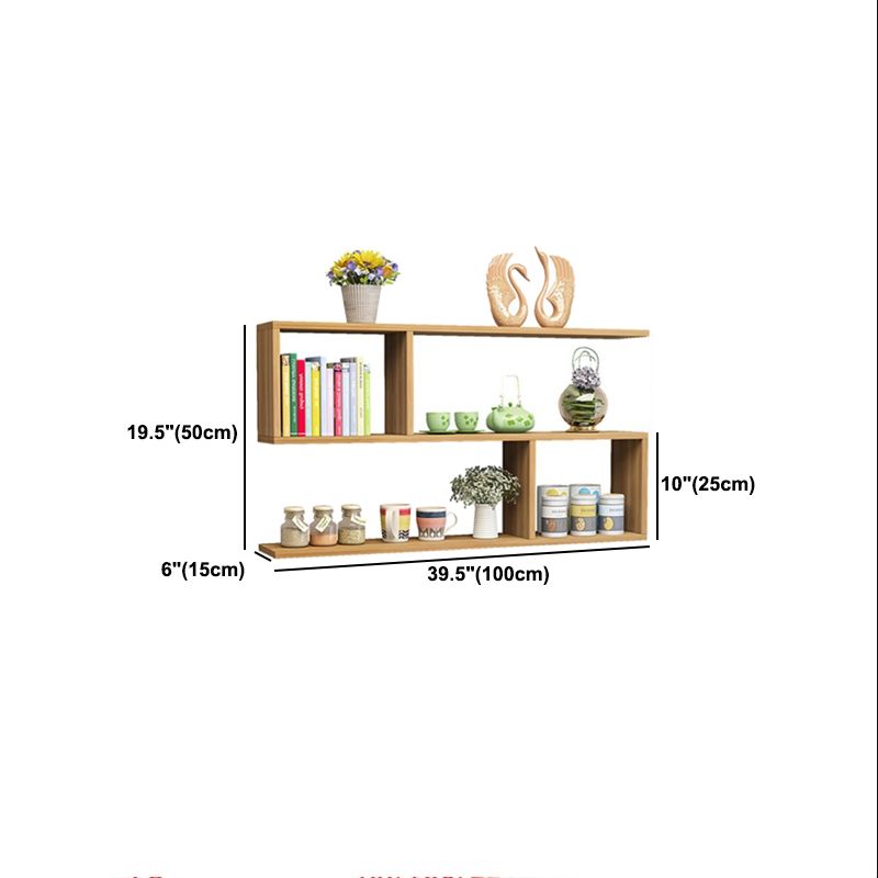 Modern Wood Floating Bookcase Closed Back Shelf Bookcase for Home