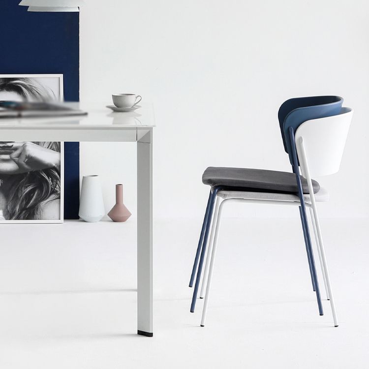 Contemporary Dining Chair Open Back Side Chair with Metal Legs for Home Use