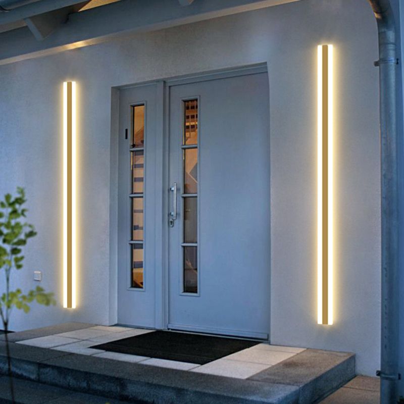 Forma lineal Luz de pared de metal Estilo moderno 1 Luz de montaje de pared de luz en oro