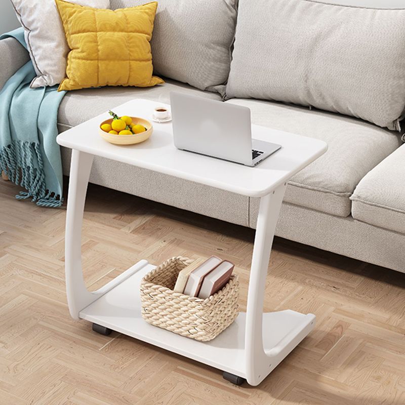C-Shape Side End Snack Table Modernistic Style Tray Top Side Table for Bedroom