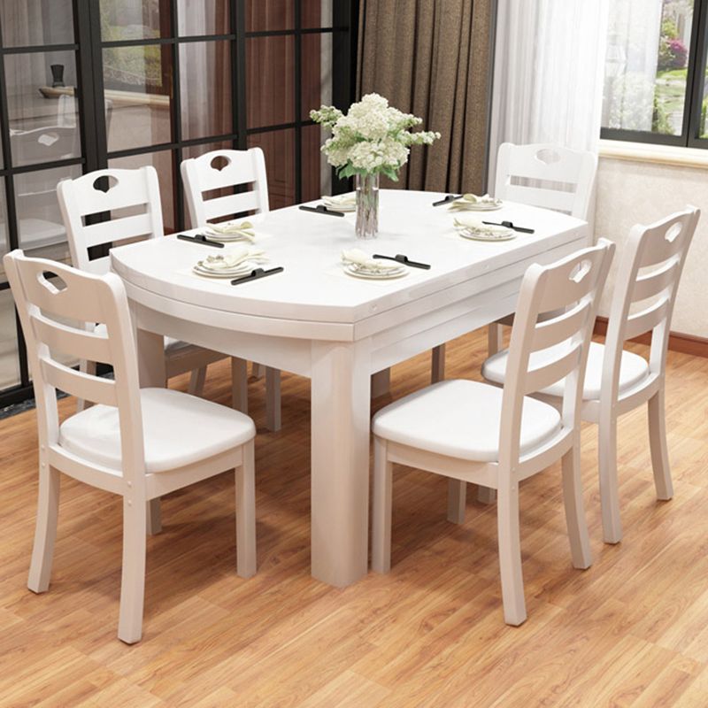 Polished Finish Wooden Dinette Table for Home Modern Foldable Dining Table